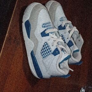 Jordan Kids White and Blue Sneakers